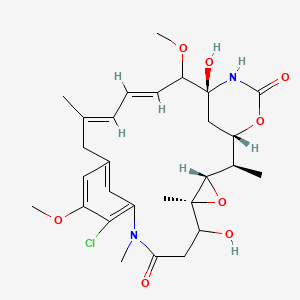 molecular formula C28H37ClN2O8 B8069321 (1S,2R,3S,5S,16E,18E,21S)-11-chloro-6,21-dihydroxy-12,20-dimethoxy-2,5,9,16-tetramethyl-4,24-dioxa-9,22-diazatetracyclo[19.3.1.110,14.03,5]hexacosa-10,12,14(26),16,18-pentaene-8,23-dione 
