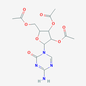 molecular formula C14H18N4O8 B080694 (2R,3R,4R,5R)-2-(Acetoxymethyl)-5-(4-amino-2-oxo-1,3,5-triazin-1(2H)-yl)tetrahydrofuran-3,4-diyl diacetate CAS No. 10302-78-0