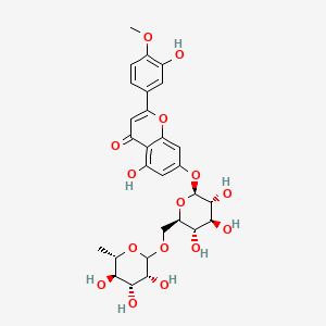 molecular formula C28H32O15 B8069420 5-hydroxy-2-(3-hydroxy-4-methoxyphenyl)-7-[(2S,3R,4S,5S,6R)-3,4,5-trihydroxy-6-[[(3R,4R,5R,6S)-3,4,5-trihydroxy-6-methyloxan-2-yl]oxymethyl]oxan-2-yl]oxychromen-4-one 