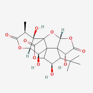molecular formula C20H24O11 B8069436 (3R,6R,8S,9R,10S,12R,13S,16S,17R)-8-tert-butyl-6,9,12,17-tetrahydroxy-16-methyl-2,4,14,19-tetraoxahexacyclo[8.7.2.01,11.03,7.07,11.013,17]nonadecane-5,15,18-trione 