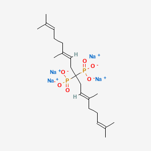 Tetrasodium;dioxido-oxo-[(6E,11E)-2,6,12,16-tetramethyl-9-phosphonatoheptadeca-2,6,11,15-tetraen-9-yl]-lambda5-phosphane
