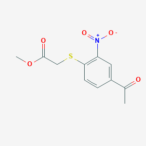 molecular formula C11H11NO5S B8069568 (4-Acetyl-2-nitrophenylsulfanyl)acetic acid methyl ester 