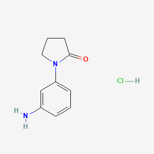 molecular formula C10H13ClN2O B8069576 1-(3-Aminophenyl)pyrrolidin-2-one;hydrochloride 