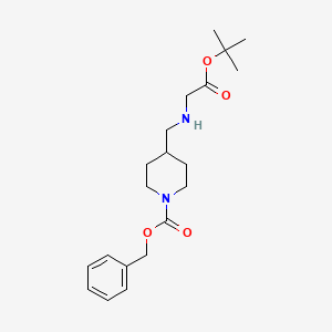 molecular formula C20H30N2O4 B8069586 1-Piperidinecarboxylic acid, 4-[[[(1,1-dimethylethoxy)carbonyl]methylamino]methyl]-, phenylmethyl ester 