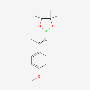 molecular formula C16H23BO3 B8069618 2-[2-(4-Methoxyphenyl)prop-1-enyl]-4,4,5,5-tetramethyl-1,3,2-dioxaborolane 