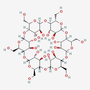 molecular formula C36H60O30 B8069626 (1S,3R,5R,6S,8S,10S,11R,13S,15S,16R,18S,20S,21R,23R,25R,26S,28R,30R,31R,32R,33R,34R,35S,36S,37S,38S,39S,40S,41R,42R)-5,10,15,20,25,30-hexakis(hydroxymethyl)-2,4,7,9,12,14,17,19,22,24,27,29-dodecaoxaheptacyclo[26.2.2.23,6.28,11.213,16.218,21.223,26]dotetracontane-31,32,33,34,35,36,37,38,39,40,41,42-dodecol 