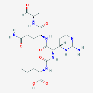 (((S)-1-((S)-2-amino-1,4,5,6-tetrahydropyrimidin-4-yl)-2-(((S)-5-amino-1,5-dioxo-1-(((S)-1-oxopropan-2-yl)amino)pentan-2-yl)amino)-2-oxoethyl)carbamoyl)-L-leucine