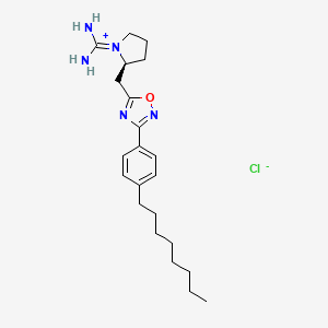 molecular formula C22H34ClN5O B8069770 [(2S)-2-[[3-(4-octylphenyl)-1,2,4-oxadiazol-5-yl]methyl]pyrrolidin-1-ium-1-ylidene]methanediamine;chloride 