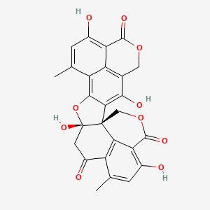 5,5a-Dihydro-1,5a,9,13-tetrahydroxy-3,7-dimethyl-4H,10H,12H,16H-dibenzo[de,d'e']furo[2,3-g