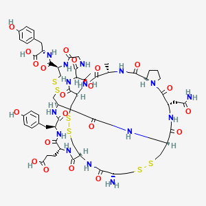 molecular formula C59H79N15O21S6 B8069877 H-Cys(1)-Cys(2)-D-Glu-Tyr-Cys(3)-Cys(1)-Asn-Pro-Ala-Cys(2)-DL-Thr-Gly-Cys(3)-Tyr-OH 