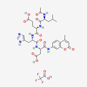 molecular formula C35H42F3N7O13 B8069961 Ac-Leu-Glu-His-Asp-AMC.TFA 