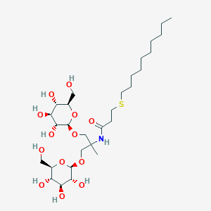 molecular formula C29H55NO13S B8069993 3-(decylthio)-N-(2-methyl-1,3-bis(((2R,3R,4S,5S,6R)-3,4,5-trihydroxy-6-(hydroxymethyl)tetrahydro-2H-pyran-2-yl)oxy)propan-2-yl)propanamide CAS No. 2350271-86-0