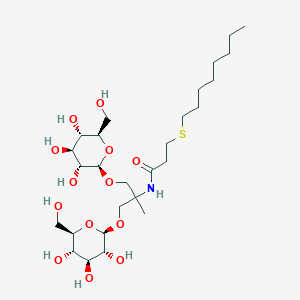 molecular formula C27H51NO13S B8070002 N-(2-methyl-1,3-bis((3R,4S,5S-trihydroxy-6R-(hydroxymethyl)tetrahydro-2H-pyran-2R-yl)oxy)propan-2-yl)-3-(octylthio)propanamide 