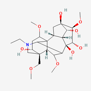 molecular formula C25H41NO9 B8070026 (2R,3R,4R,5R,6S,7S,8R,13R,14R,16S,17S,18R)-11-ethyl-6,16,18-trimethoxy-13-(methoxymethyl)-11-azahexacyclo[7.7.2.12,5.01,10.03,8.013,17]nonadecane-4,5,7,8,14-pentol 