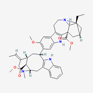 molecular formula C43H52N4O5 B8070048 methyl (1S,15R,17S,18S)-17-ethyl-6-[(1S,12R,14R,15Z,18S)-15-ethylidene-18-methoxycarbonyl-17-methyl-10,17-diazatetracyclo[12.3.1.03,11.04,9]octadeca-3(11),4,6,8-tetraen-12-yl]-7-methoxy-3,13-diazapentacyclo[13.3.1.02,10.04,9.013,18]nonadeca-2(10),4,6,8-tetraene-1-carboxylate 