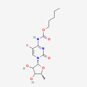 molecular formula C15H22FN3O6 B8070171 pentyl N-[1-[(2R,5R)-3,4-dihydroxy-5-methyloxolan-2-yl]-5-fluoro-2-oxopyrimidin-4-yl]carbamate 