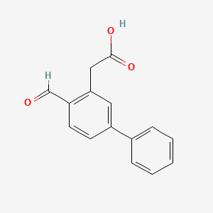 2-(2-Formyl-5-phenylphenyl)acetic acid