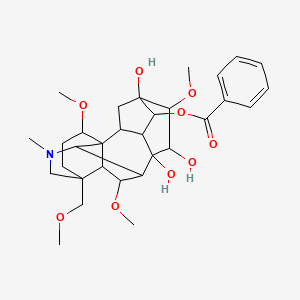molecular formula C31H43NO9 B8070277 [5,7,8-Trihydroxy-6,16,18-trimethoxy-13-(methoxymethyl)-11-methyl-11-azahexacyclo[7.7.2.12,5.01,10.03,8.013,17]nonadecan-4-yl] benzoate 