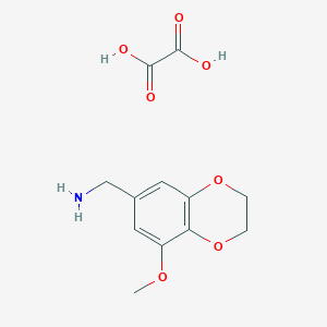 molecular formula C12H15NO7 B8070426 (5-Methoxy-2,3-dihydro-1,4-benzodioxin-7-yl)methanamine;oxalic acid 