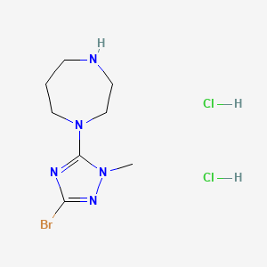 molecular formula C8H16BrCl2N5 B8070434 1-(5-Bromo-2-methyl-1,2,4-triazol-3-yl)-1,4-diazepane;dihydrochloride 