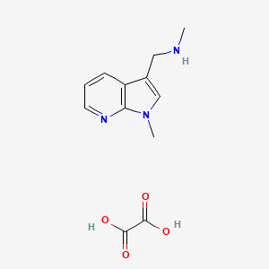 molecular formula C12H15N3O4 B8070440 N-methyl-1-(1-methylpyrrolo[2,3-b]pyridin-3-yl)methanamine;oxalic acid 