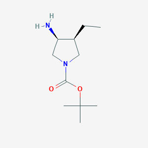 molecular formula C11H22N2O2 B8070486 tert-butyl (3S,4S)-3-amino-4-ethyl-pyrrolidine-1-carboxylate 