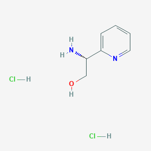 molecular formula C7H12Cl2N2O B8070502 (2R)-2-amino-2-(pyridin-2-yl)ethan-1-ol dihydrochloride 
