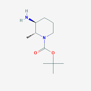 molecular formula C11H22N2O2 B8070519 trans-Tert-butyl 3-amino-2-methylpiperidine-1-carboxylate 