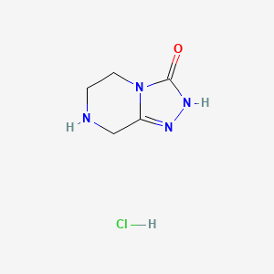molecular formula C5H9ClN4O B8070537 5H,6H,7H,8H-[1,2,4]triazolo[4,3-a]pyrazin-3-ol hydrochloride 