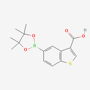 molecular formula C15H17BO4S B8070563 5-(4,4,5,5-Tetramethyl-1,3,2-dioxaborolan-2-yl)-1-benzothiophene-3-carboxylic acid 