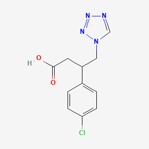 molecular formula C11H11ClN4O2 B8070591 4-(1h-Tetrazol-1-yl)-3-(4-chlorophenyl)butanoic acid 
