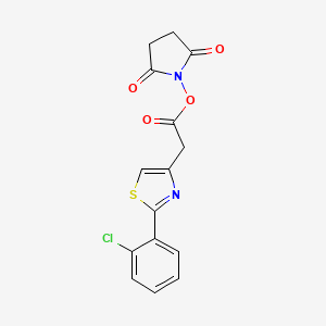 molecular formula C15H11ClN2O4S B8070603 (2,5-Dioxopyrrolidin-1-yl) 2-[2-(2-chlorophenyl)-1,3-thiazol-4-yl]acetate 