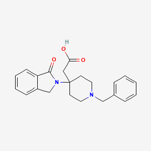 molecular formula C22H24N2O3 B8070627 2-[1-benzyl-4-(3-oxo-1H-isoindol-2-yl)piperidin-4-yl]acetic acid 