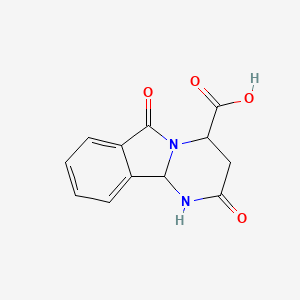 molecular formula C12H10N2O4 B8070632 2,6-Dioxo-1,3,4,10b-tetrahydropyrimido[2,1-a]isoindole-4-carboxylic acid 