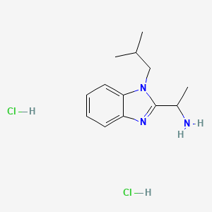molecular formula C13H21Cl2N3 B8070641 1-[1-(2-Methylpropyl)benzimidazol-2-yl]ethanamine;dihydrochloride 