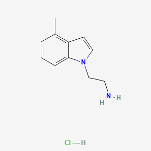 molecular formula C11H15ClN2 B8070652 2-(4-Methylindol-1-yl)ethanamine;hydrochloride 