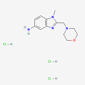 molecular formula C13H21Cl3N4O B8070666 1-methyl-2-(morpholin-4-ylmethyl)-1H-benzimidazol-5-amine trihydrochloride 