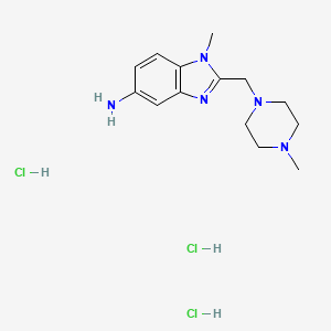 molecular formula C14H24Cl3N5 B8070674 1-Methyl-2-[(4-methylpiperazin-1-yl)methyl]benzimidazol-5-amine;trihydrochloride 