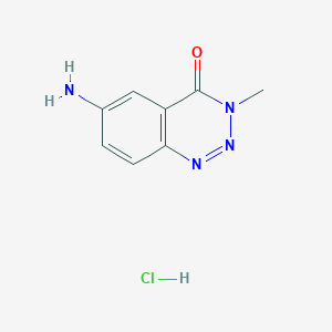 molecular formula C8H9ClN4O B8070682 6-Amino-3-methyl-1,2,3-benzotriazin-4-one;hydrochloride 