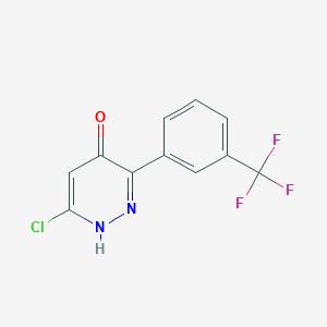 molecular formula C11H6ClF3N2O B8070716 4-Pyridazinol, 6-chloro-3-[3-(trifluoromethyl)phenyl]- 