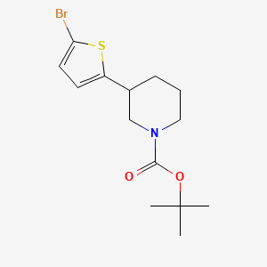 molecular formula C14H20BrNO2S B8070774 1-Piperidinecarboxylic acid, 3-(5-bromo-2-thienyl)-, 1,1-dimethylethyl ester 
