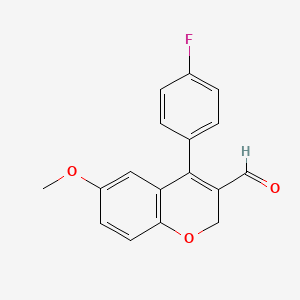 molecular formula C17H13FO3 B8070795 4-(4-fluorophenyl)-6-methoxy-2H-chromene-3-carbaldehyde 