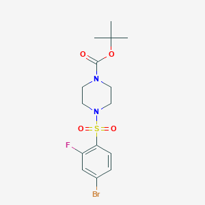 molecular formula C15H20BrFN2O4S B8070811 4-(4-Bromo-2-fluorophenylsulfonyl)piperazine-1-carboxylic acid tert-butyl ester 