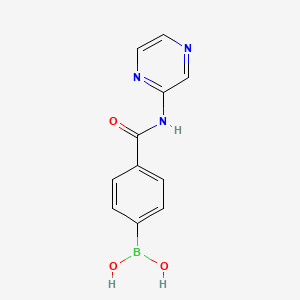 molecular formula C11H10BN3O3 B8070814 B-[4-[(2-Pyrazinylamino)carbonyl]phenyl]boronic acid 