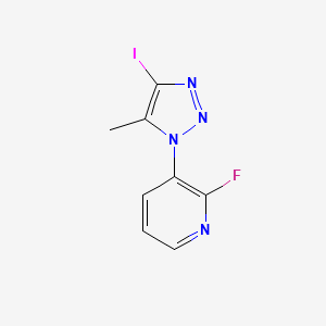 molecular formula C8H6FIN4 B8070861 2-氟-3-(4-碘-5-甲基-1H-1,2,3-三唑-1-基)-吡啶 