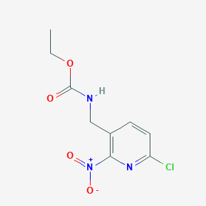 molecular formula C9H10ClN3O4 B8070920 Carbamic acid, (6-chloro-2-nitro-3-pyridinyl)methyl-, ethyl ester 