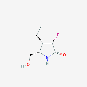 molecular formula C7H12FNO2 B8070934 (3S,4S,5S)-4-ethyl-3-fluoro-5-(hydroxymethyl)pyrrolidin-2-one 