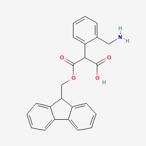 molecular formula C24H21NO4 B8070983 Benzeneacetic acid,2-[[[(9H-fluoren-9-ylmethoxy)carbonyl]amino]methyl]- 