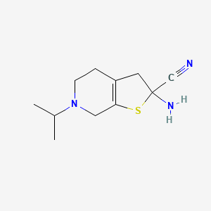 molecular formula C11H17N3S B8071014 2-Amino-6-propan-2-yl-3,4,5,7-tetrahydrothieno[2,3-c]pyridine-2-carbonitrile 