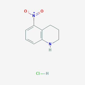 molecular formula C9H11ClN2O2 B8071022 5-Nitro-1,2,3,4-tetrahydro-quinoline hydrochloride 